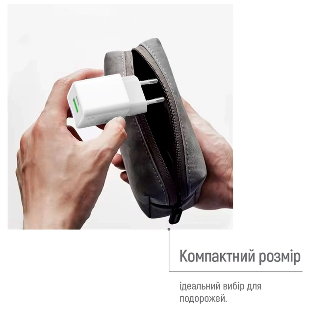 Зарядний пристрій ColorWay C101A GaN Mini 20W PD PPS USB-C + USB-A QC4.0 + cable USB-C to USB-C black (CW-CHS062PDC-WT) - picture 11