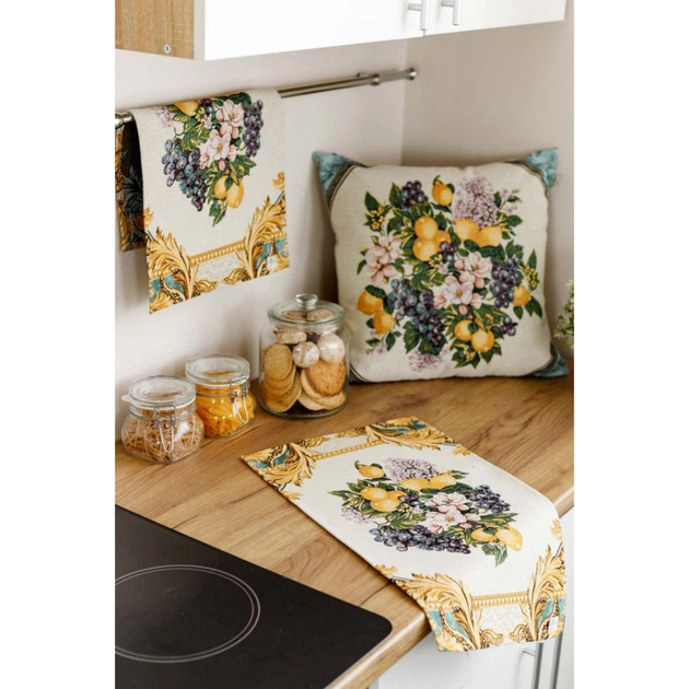 Наволочка Прованс гобеленова 45х45см Verna Фрукти в ромбі (4823093447318) - picture 4