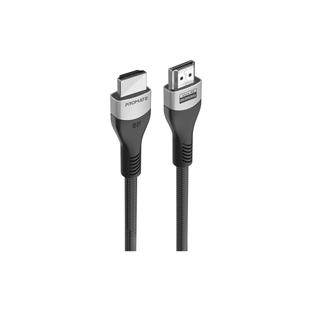 Кабель мультимедійний HDMI M to HDMI M 5.0m V2.1 grey Promate (primelink8k-500.grey) - зображення 1