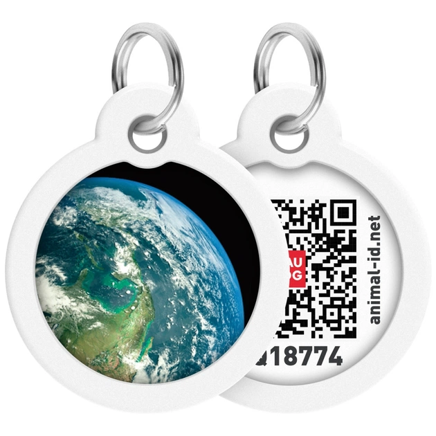 Адресник для тварин WAUDOG Smart ID з QR паспортом "Земля", коло 25 мм (225-4029) - изображение 1