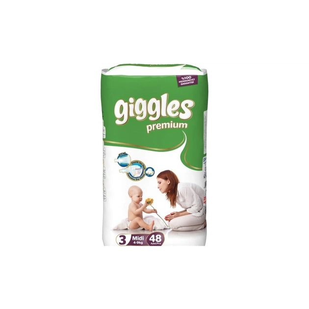 Підгузки Giggles Premium Midi 4-9 кг 48 шт (8680131201594) - зображення 1