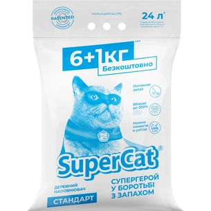 Наповнювач для туалету Super Cat Стандарт Деревний вбирний 6+1 кг (12 л) (5995) изображение 1