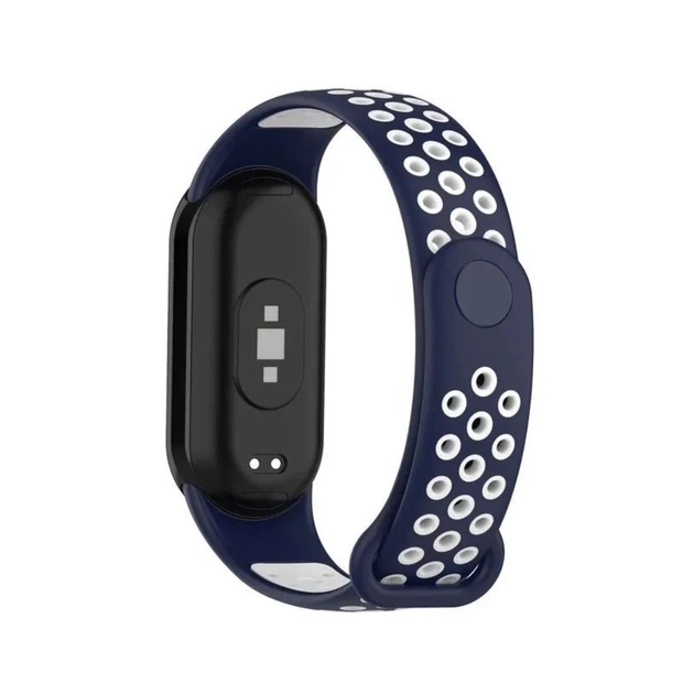 Ремінець до фітнес браслета BeCover Vents Style для Xiaomi Mi Smart Band 10 Blue-White (713632) - picture 3