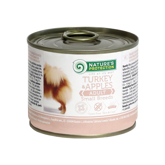 Консервы для собак Nature's Protection Adult Small Breeds Turkey&Apples 200 г (KIK24520) - изображение 1