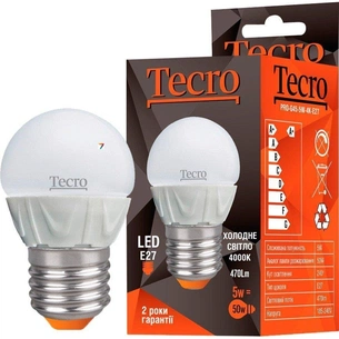 Лампа светодиодная Tecro 5W E27 4000K (PRO-G45-5W-4K-E27) изображение 1