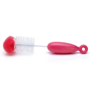 Щіточка для миття пляшечок Suavinex 2 в 1 червона (400275/3) зображення 1