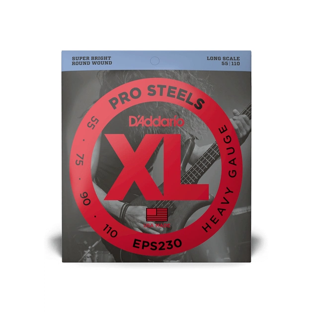 Струни для гітари D'Addario XL ProSteels Bass Heavy (55-110) (EPS230) - зображення 1