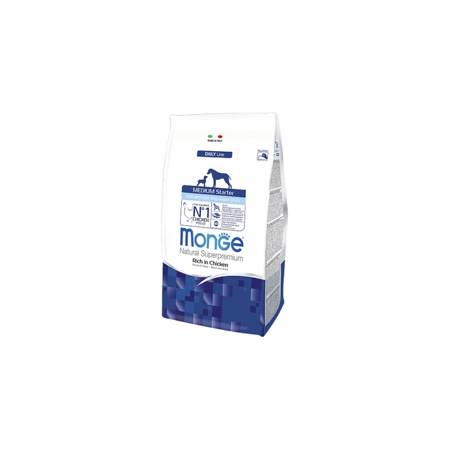 Сухой корм для собак Monge Dog Medium Starter со вкусом курицы с рисом 1.5 кг (8009470011600) - изображение 1