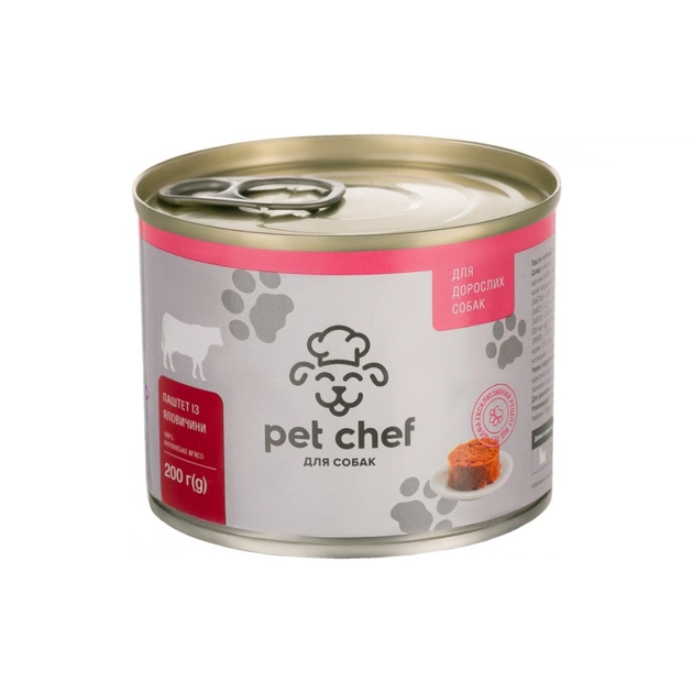 Консерви для собак Pet Chef паштет з яловичиною 200 г (4820255190136) - изображение 1