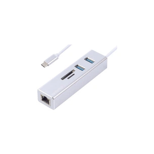Концентратор Maxxter USB to Gigabit Ethernet, 2 Ports USB 3.0 + microSD/TF card r (NECH-2P-SD-01) зображення 1