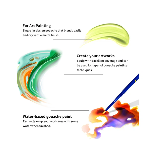 Гуашеві фарби Arrtx 9B, 9 кольорів (LC302925) - picture 4