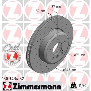 Гальмівний диск ZIMMERMANN 150.3434.52 зображення 1