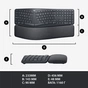 Клавіатура Logitech ERGO K860 Bluetooth/Wireless UA Black (920-010108) - зменшене зображення 12