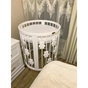 Ліжечко Ingvart трансформер Smart Bed Round (72х72, 72х120, 72х168 см) біле з декором "Ведмедики" (1329003) - зменшене зображення 4