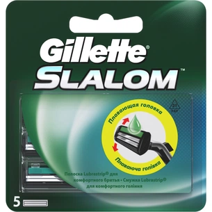Змінні касети Gillette Slalom с увлажняющей лентой 5 шт (7702018867912) зображення 1