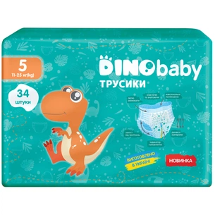 Підгузки Dino Baby Розмір 5 (11-25кг) 34 шт (4823098413967) зображення 1