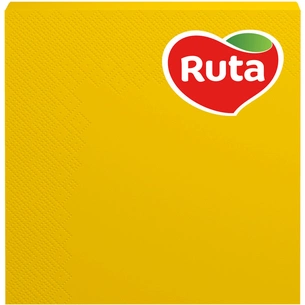 Серветки столові Ruta Колор 3 шари 33х33 см Жовті 20 шт. (4820023741645) зображення 1