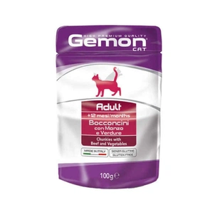 Вологий корм для кішок Gemon Cat Wet Adult яловичина з овочами 100 г (8009470300919) зображення 1