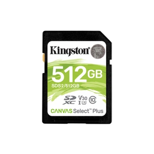 Карта пам'яті Kingston 512GB SDXC class 10 UHS-I U3 Canvas Select Plus (SDS2/512GB) зображення 1