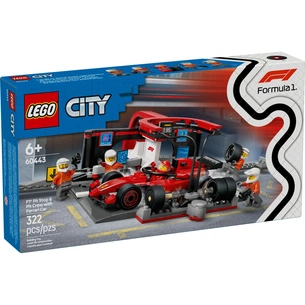 Конструктор LEGO City Піт-стоп і піт-екіпаж F1 з болідом Ferrari (60443) зображення 1