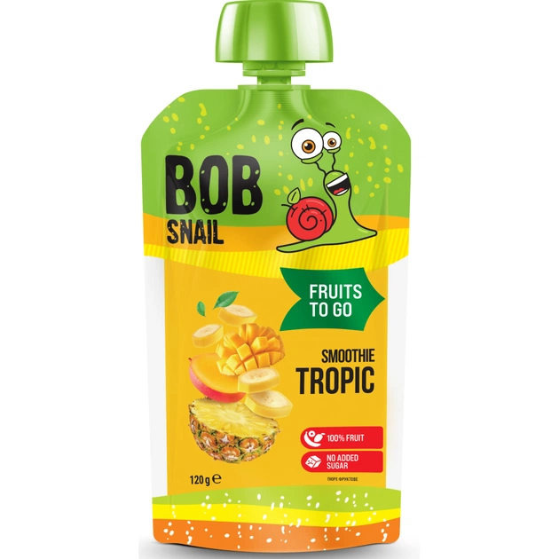 Дитяче пюре Bob Snail Смузі банан, ананас, манго 120 г (1740816) - зображення 1