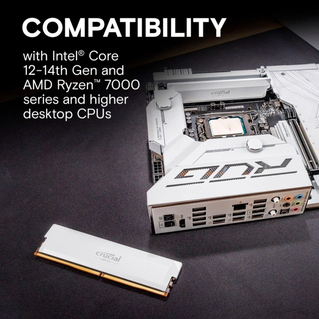 Модуль пам'яті для комп'ютера DDR5 16GB 6400 MHz Pro Overclocking White Micron (CP16G64C38U5W) - picture 7