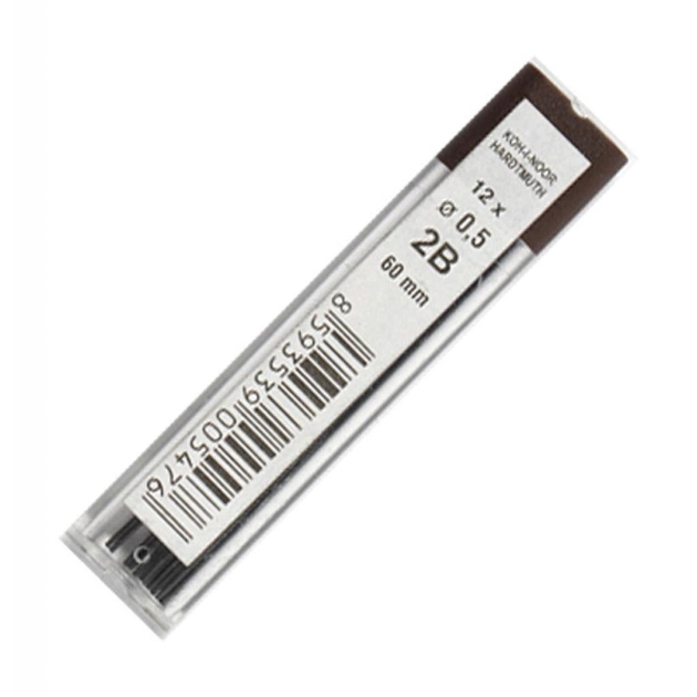 Грифель для механічного олівця Koh-i-Noor 4152.2B 0.5 мм, 12шт (415202B005PK) - изображение 1