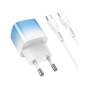 Зарядний пристрій HOCO C101A USB-C PD20W + cable USB-C to Lightning Ice Blue (6931474769381) - зменшене зображення 2
