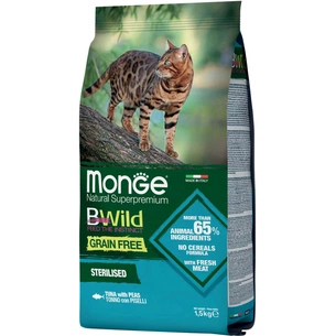 Сухий корм для кішок Monge Cat Bwild GR.FREE зі смаком тунця 1.5 кг (8009470012089) зображення 1