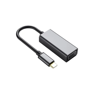 Перехідник USB-C to VGA F USB 3.0 Full HD 1080p 60Hz dark gray Dynamode (DM-AD-USB-C-VGA) зображення 1