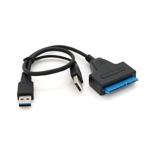 Перехідник USB 3.0 AM + USB 2.0 AM to SATA 0.1m for HDD/SSD black Voltronic (YT-C3.0+2.0-SATA/0.1) зображення 1