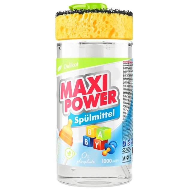 Засіб для ручного миття посуду Maxi Power для дитячого посуду 1000 мл (4823098413387) - изображение 1