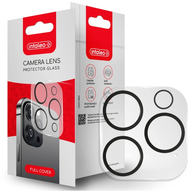 Стекло защитное Intaleo Camera Lens Apple Iphone 15 Pro/15 Pro Max Black (1283126576867) - изображение 1