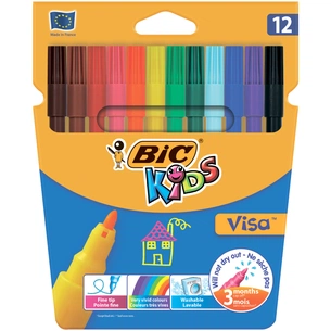 Фломастери Bic Kids Visa 880 12 кольорів (bc888695) зображення 1