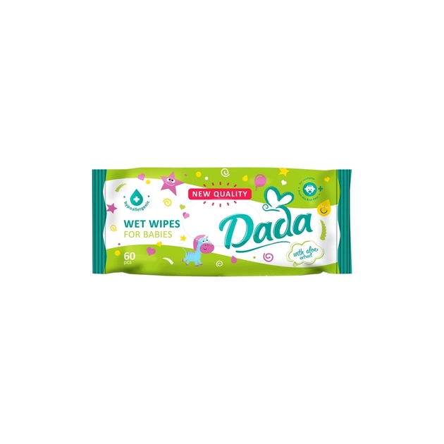 Дитячі вологі серветки Dada з екстрактом алое, 60 шт (4820174980375) - зображення 1