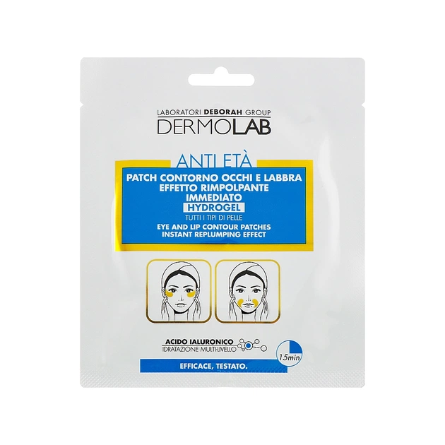 Патчі під очі Dermolab Eye And Lip Contour Patches Replumping Effect 2 шт (8009518363524) - picture 1