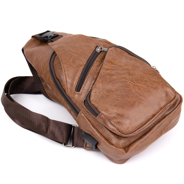 Сумка Vintage Крос боді смарт зі шкірозамінника Руда (20573) - изображение 5