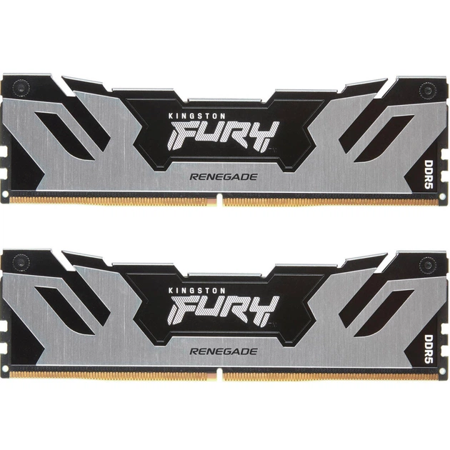 Модуль пам'яті для комп'ютера DDR5 64GB (2x32GB) 6400 MHz Renegade Silver XMP Kingston Fury (ex.HyperX) (KF564C32RSK2-64) - зображення 1
