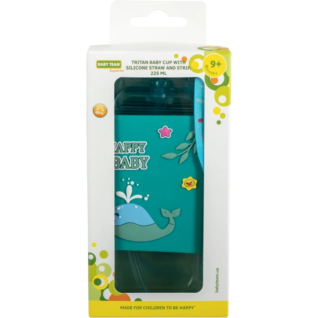 Поїльник-непроливайка Baby Team З силіконовою трубочкою та ремінцем 225 мл (4824428050913) - изображение 7