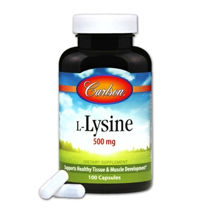 Амінокислота Carlson Лізин 500мг, L-Lysine, 100 капсул (CL6881) зображення 1