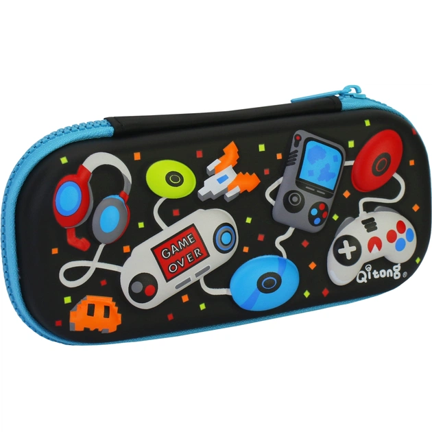 Пенал Cool For School з тисненням 1 відділення Чорний (QT-5697-Black) - зображення 1
