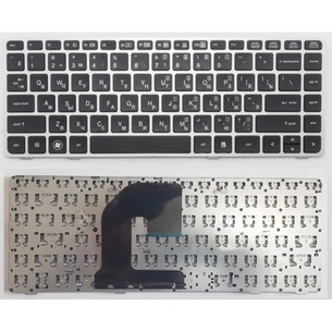 Клавіатура ноутбука HP EliteBook 8460P чорна зі сріблястою рамкою (A46050) зображення 1