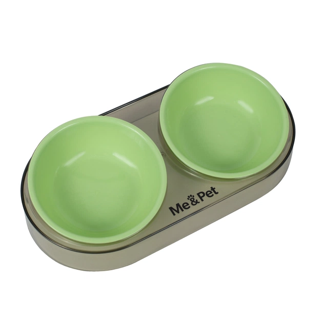 Посуд для котів Me&Pet Миска подвійна зелена (NMP28-2) - picture 3