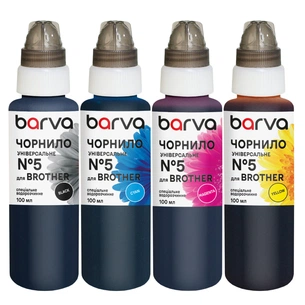 Чорнило Barva Brother BK/C/M/Y універсальні 5 4х100 мл, (BU5-100-MP) зображення 1