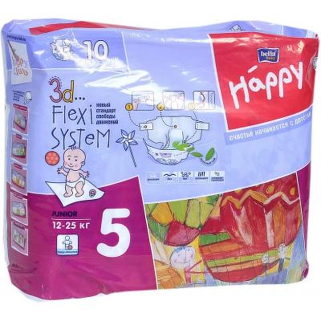 Підгузки Bella Baby Happy Junior 12-25 кг 10 шт (5900516600389) - зображення 1