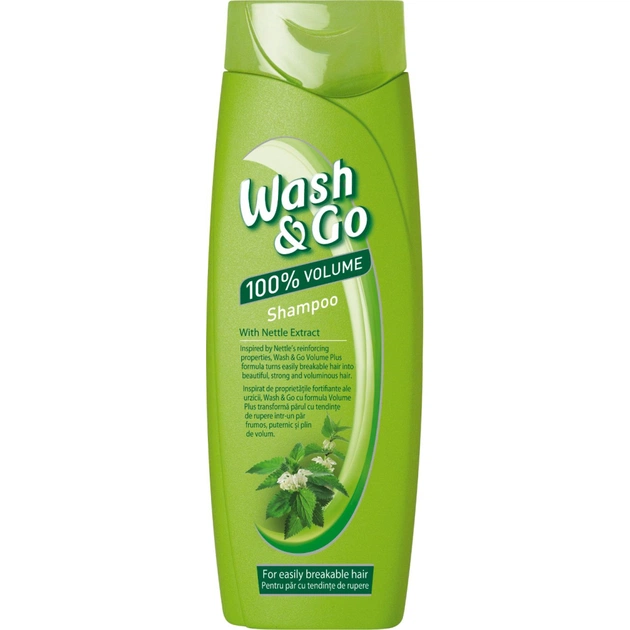 Шампунь Wash&Go з екстрактом кропиви для ламкого волосся 400 мл (8008970042268) - изображение 1