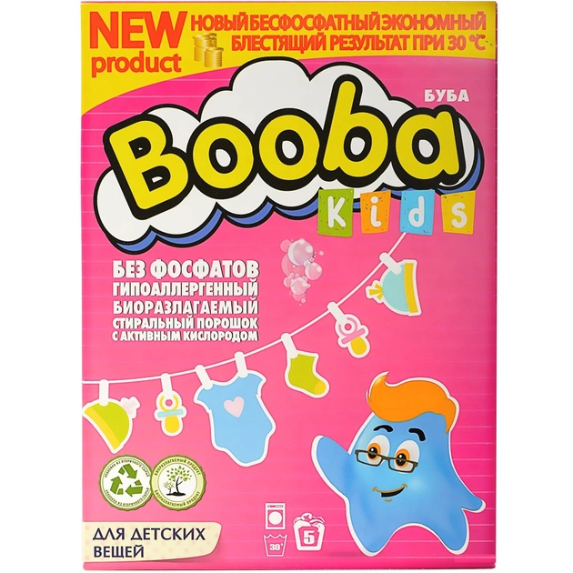Пральний порошок Booba Дитячий 350 г (4820187580081) - изображение 1