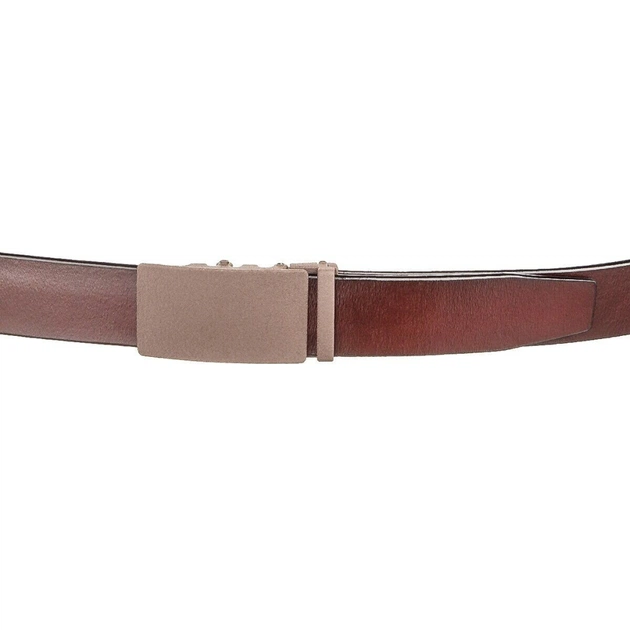 Ремінь Vintage З натуральної шкіри з матовою автоматичною пряжкою Коричневий (20217) - зображення 2