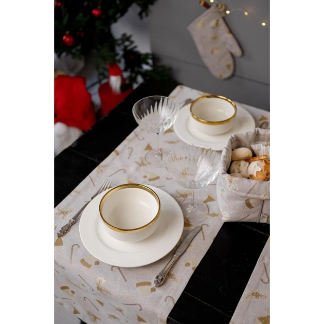 Доріжка на стіл Прованс Шапочки на бежевому 40х180 см (036824) - picture 7