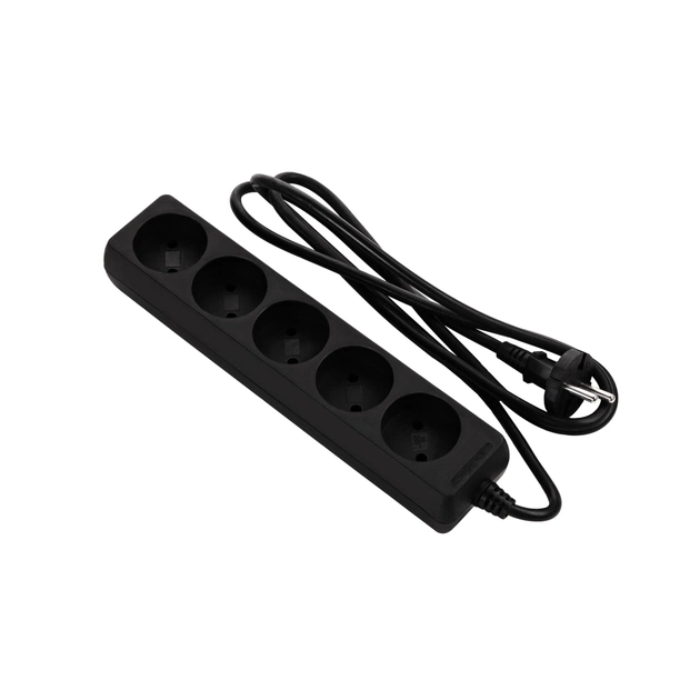 Сетевой удлинитель 2E 5XCEE7/17, 1.5м, black (2E-U0510M1.5BK) - изображение 1